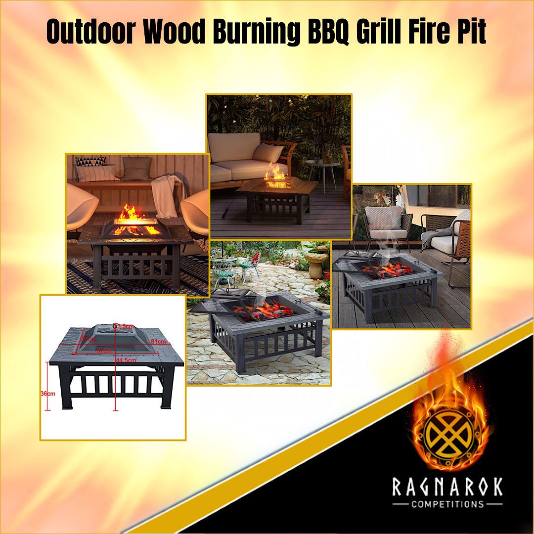 Outdoor Wood Burning BBQ Grill Fire Pit - Ragnarok Competitions