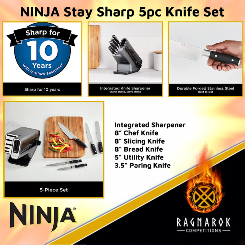 NINJA Stay Sharp 5 Piece Knife Set 2 Ragnarok Competitions