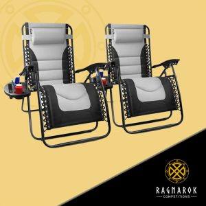 KEPLIN Set of 2 XXL Premium Padded Zero Gravity Chairs