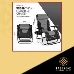 KEPLIN Set of 2 XXL Premium Padded Zero Gravity Chairs - Image 2