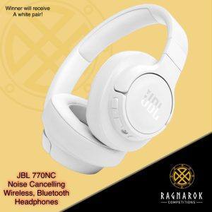 White JBL Tune 770NC Wireless Noise-Cancelling Headphones