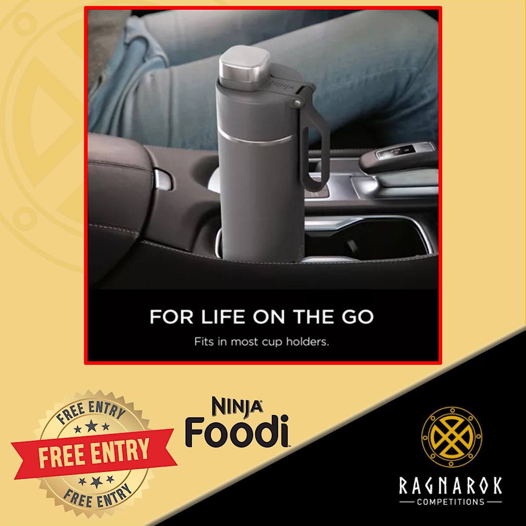 Free Draw - Ninja Water Bottle 700ml Grey - Image 2