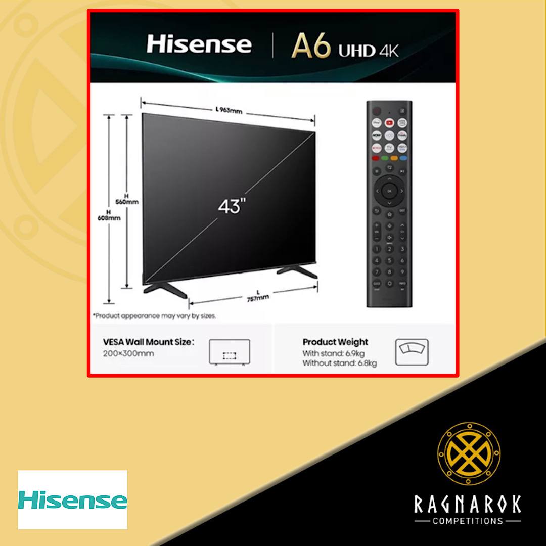 HISENSE A6Q 43" LED 4K HDR Smart TV with Freely 43A6QTUK - Image 14