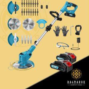 Cordless Strimmer 21V,  800W, 2 * 4.0Ah Battery Lightweight (Blue)