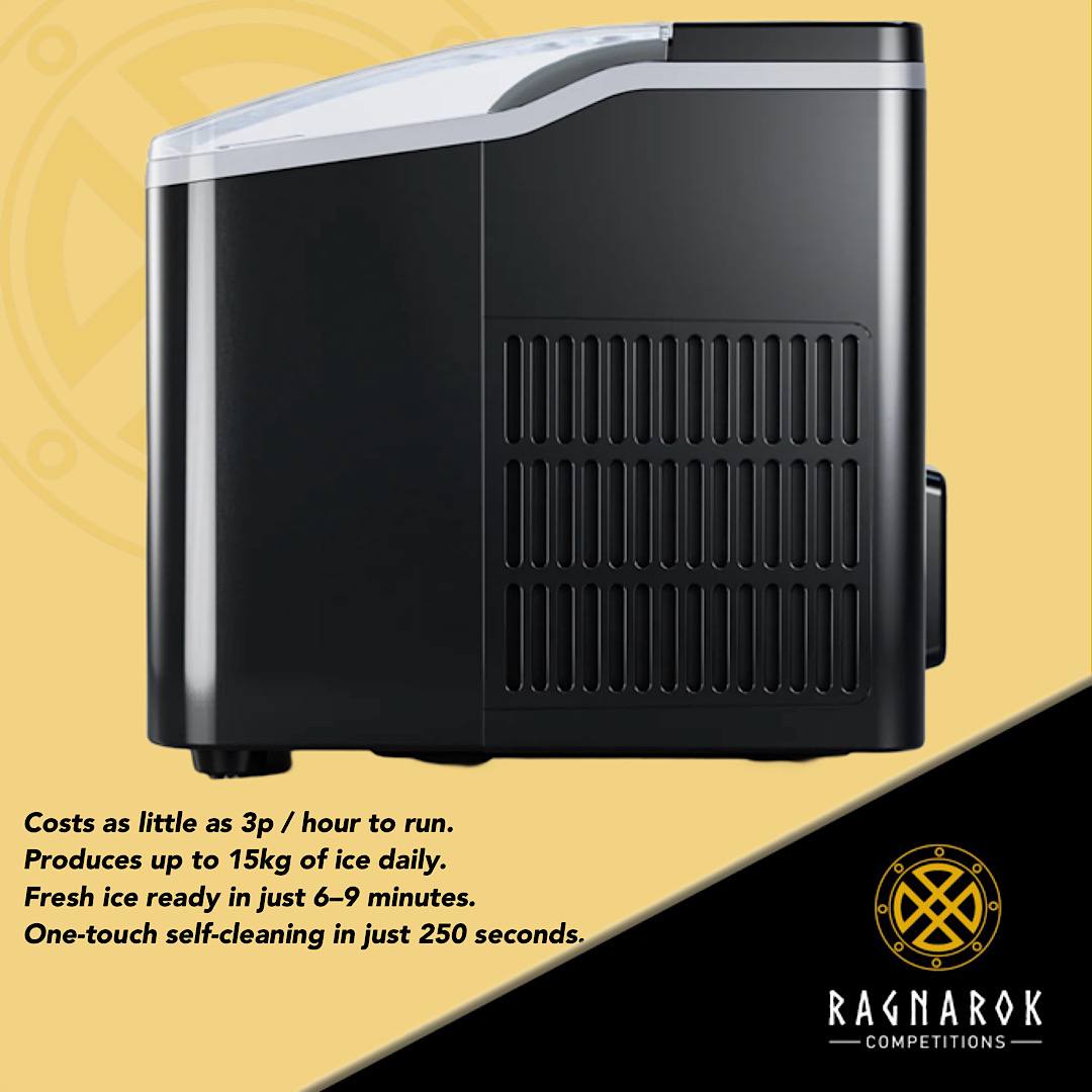 Countertop Ice Cube Maker - 2L, 15kg Daily Output - Black - Image 3