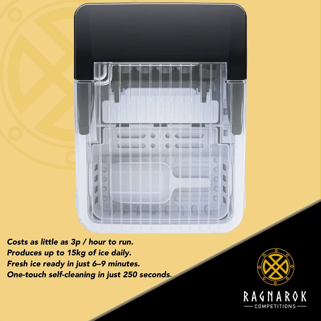Countertop Ice Cube Maker - 2L, 15kg Daily Output - Black - Image 4