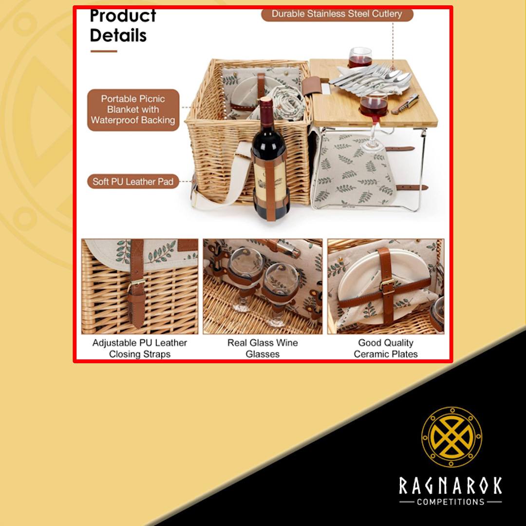 WILLOW WEAVE Picnic Basket Set - Image 4