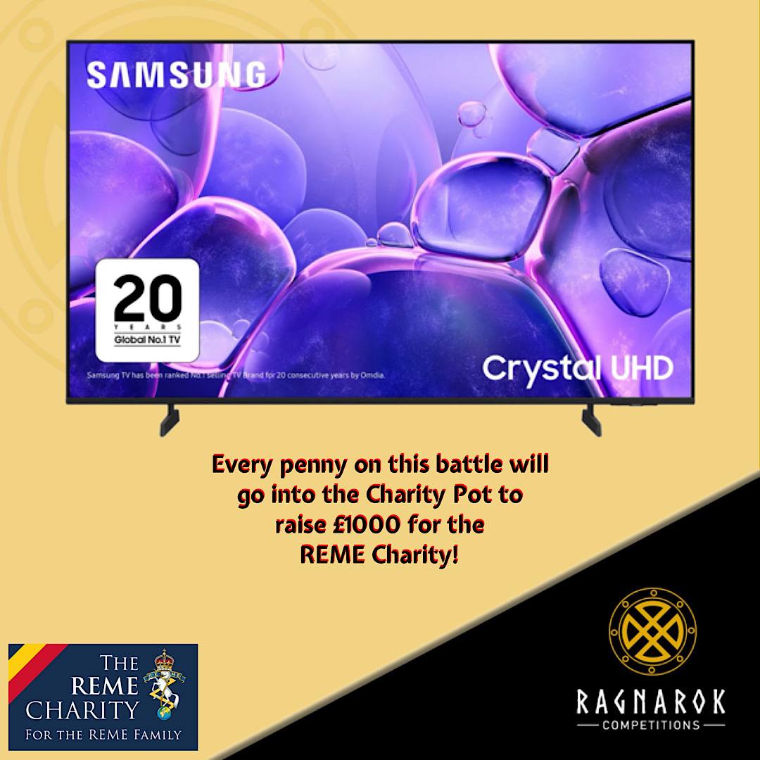 Charity Prize – Samsung U8000F 43″ 4K Ultra HD Smart TV